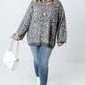 Savannah Snow Leopard Sweater In Grey Curves Image - 1