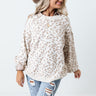 Savannah Snow Leopard Sweater In Ivory Image - 1