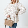 Savannah Snow Leopard Sweater In Ivory Curves Image - 1