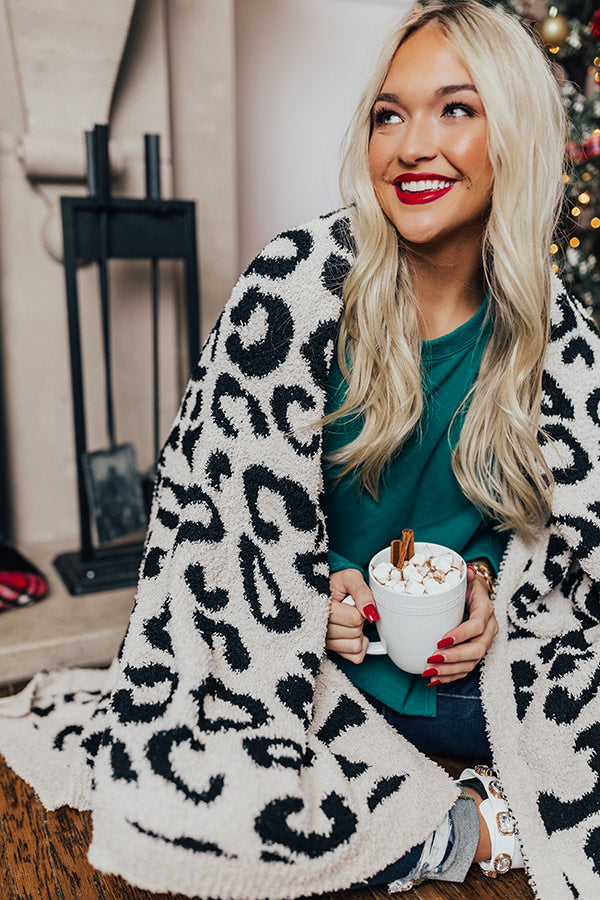 Cozy And Cute Leopard Blanket In Black Image - 4