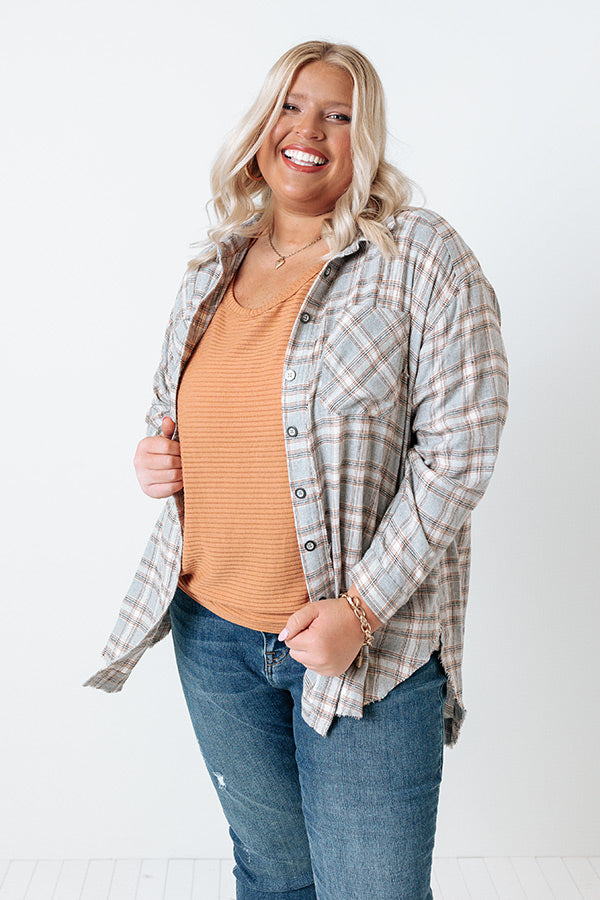 Show Your Heart Plaid Button Up Curves Image - 2