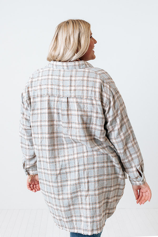 Show Your Heart Plaid Button Up Curves Image - 4