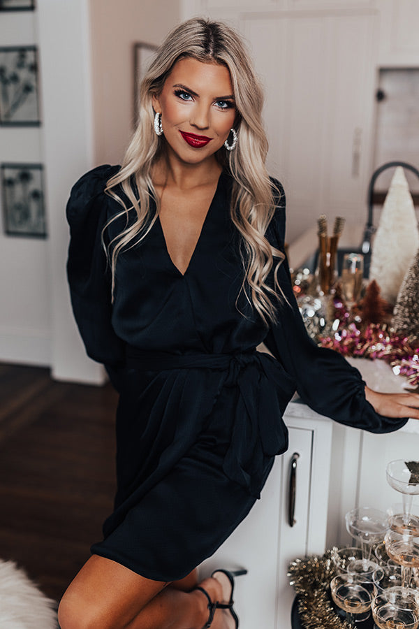 Top Floor Party Wrap Dress In Black – Impressions Online Boutique