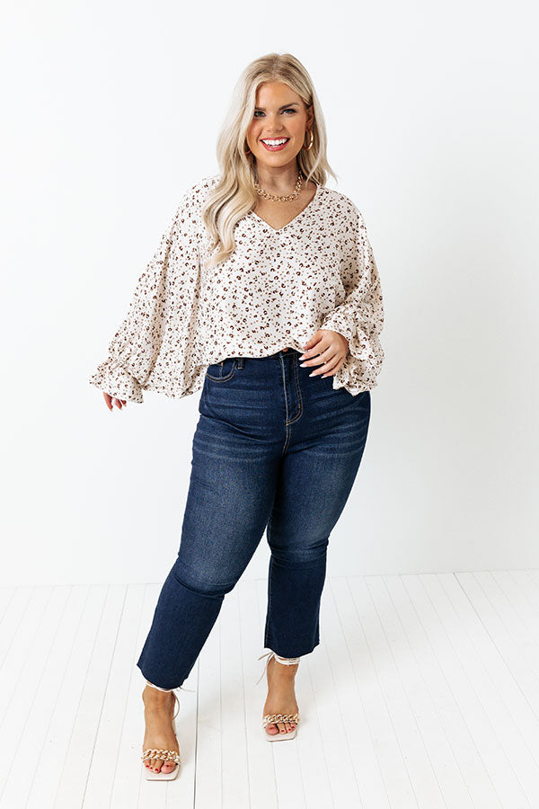 Sweeter With Time Leopard Shift Top in Ivory Curves