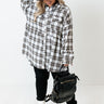 Latte Kinda Day Plaid Top Curves Image - 1