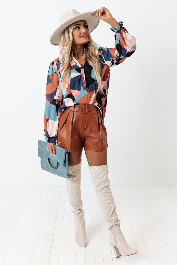 Day Cafe Shift Top In Rust Image - 2