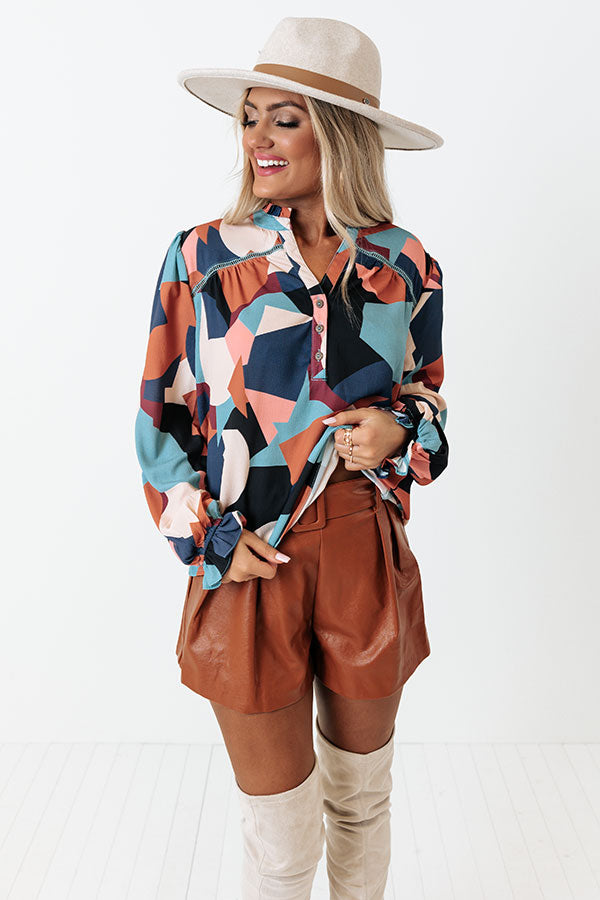 Day Cafe Shift Top In Rust Image - 3