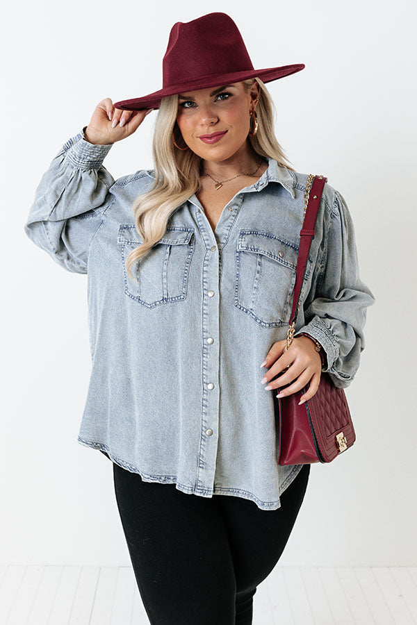 Always Down To Chill Chambray Top Curves Image - 1
