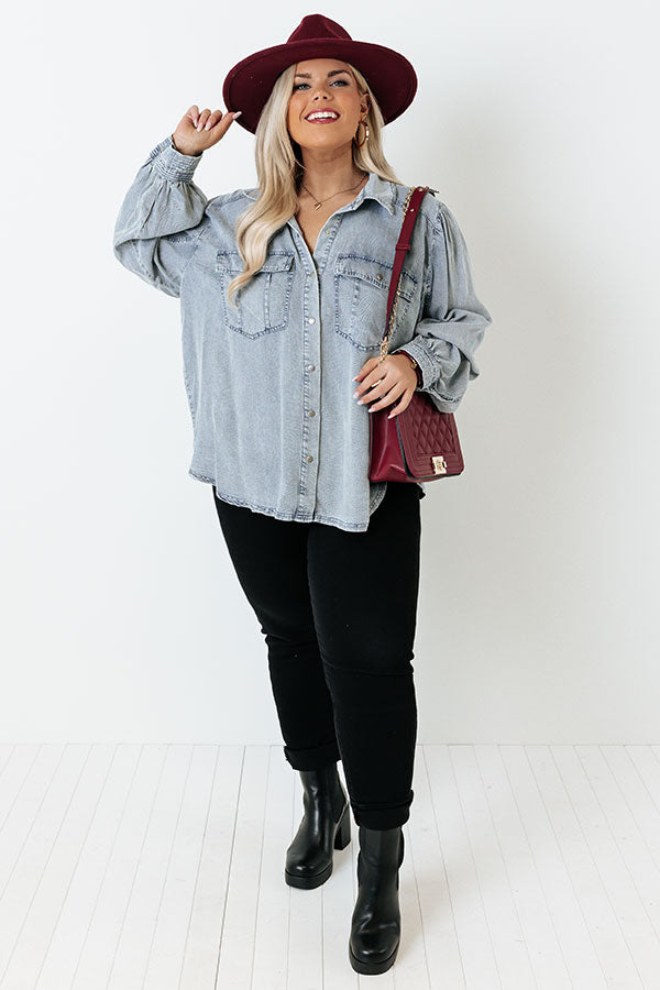 Always Down To Chill Chambray Top Curves Image - 2