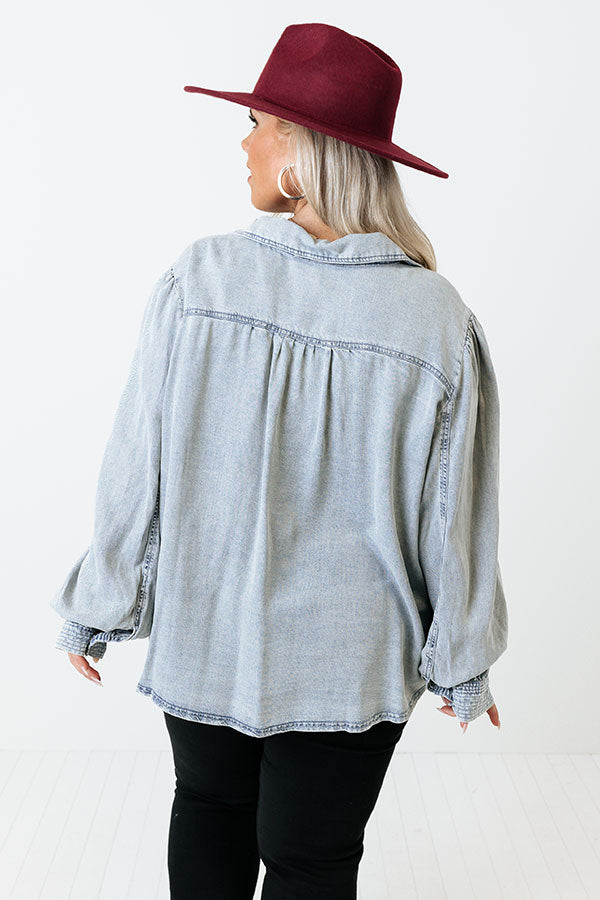 Always Down To Chill Chambray Top Curves Image - 4