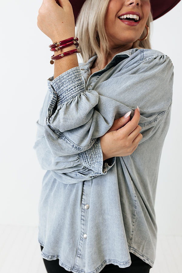 Always Down To Chill Chambray Top Curves Image - 3