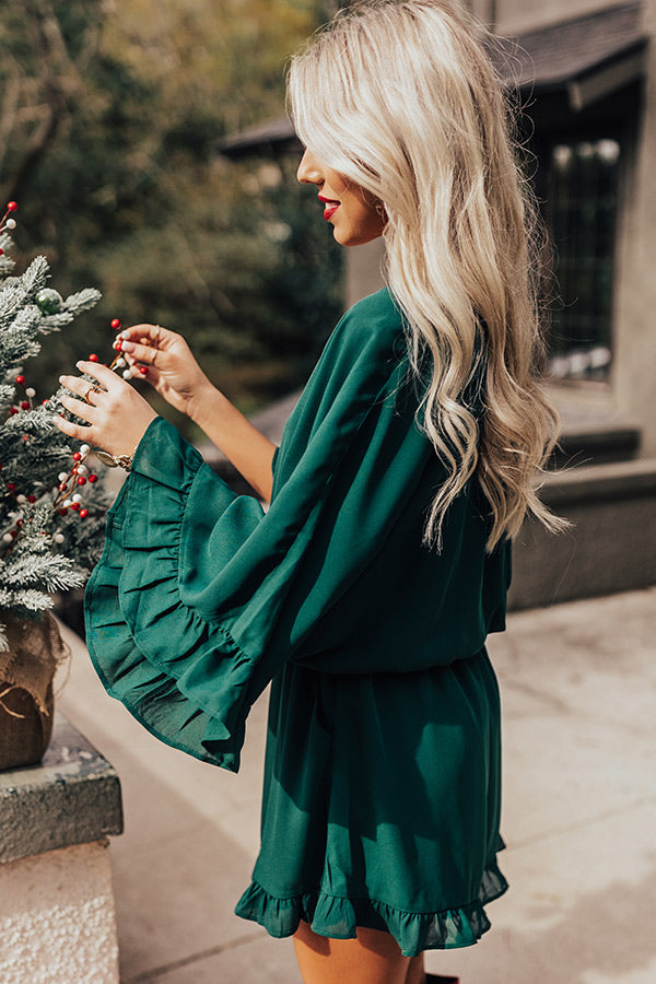 Chic Reveal Romper in Hunter Green Image - 2