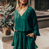 Chic Reveal Romper in Hunter Green Image - 1