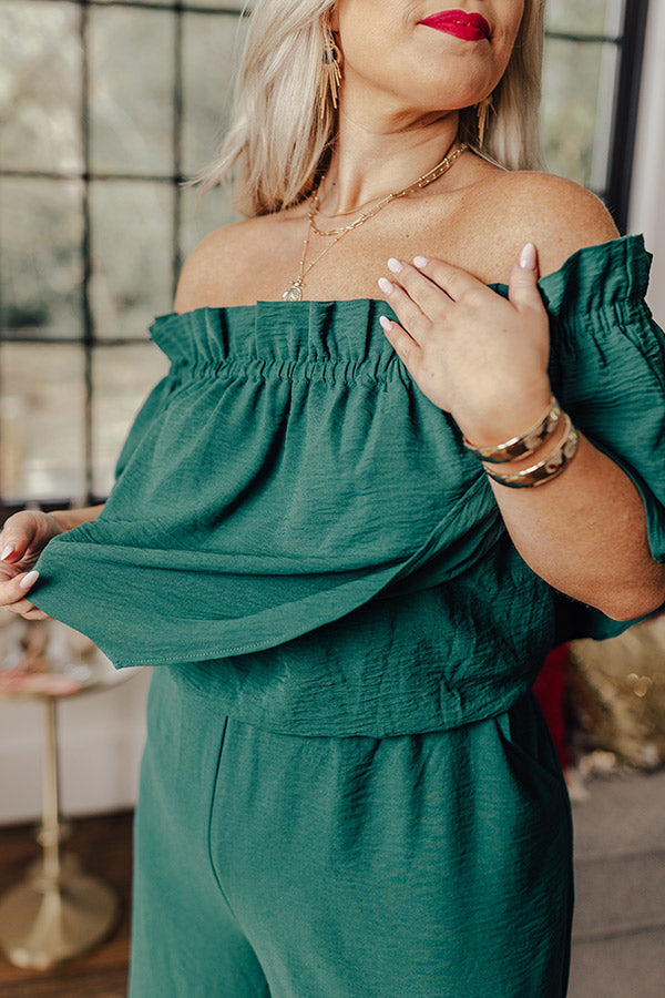 Celebrating In Times Square Jumpsuit in Hunter Green Curves Image - 4