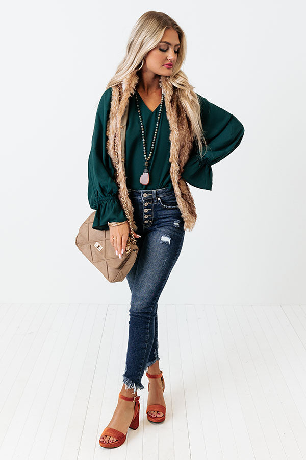 Sweeter With Time Shift Top in Hunter Green Image - 4