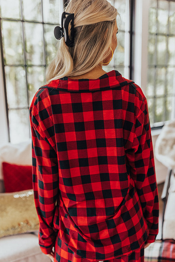Snow Wishes Buffalo Check Top Image - 3