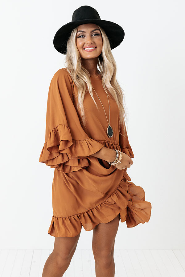 Chic On Standby Shift Dress in Camel Image - 2