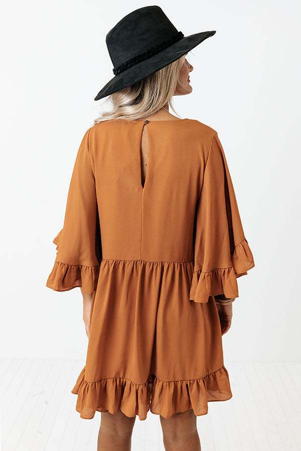 Chic On Standby Shift Dress in Camel Image - 4