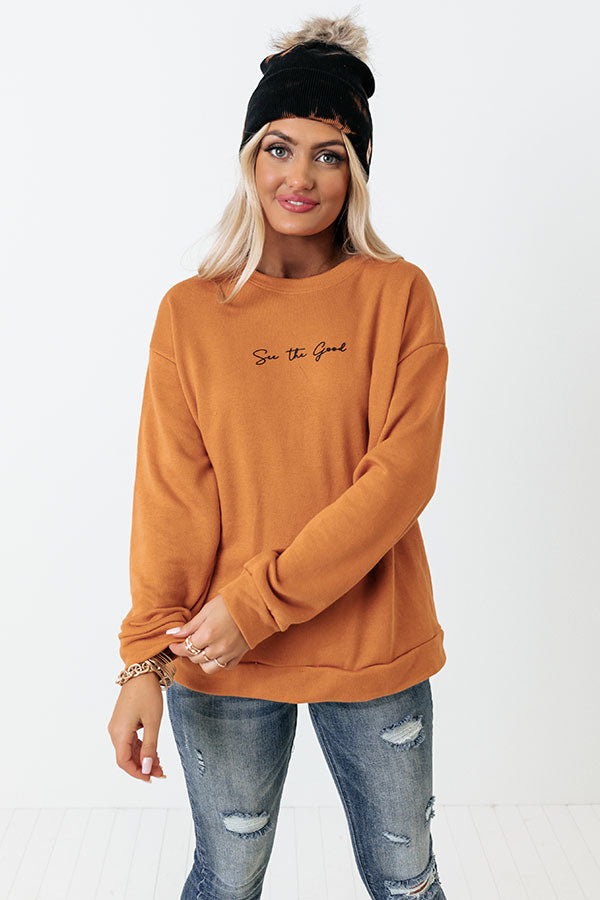 See The Good Graphic Sweatshirt in Pumpkin Image - 1