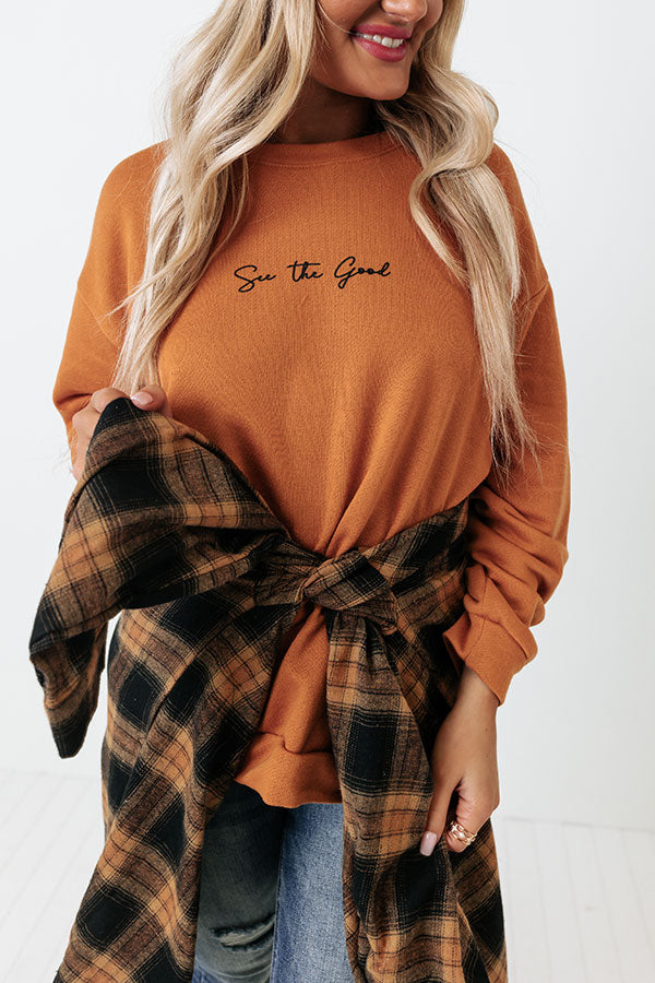 See The Good Graphic Sweatshirt in Pumpkin Image - 2