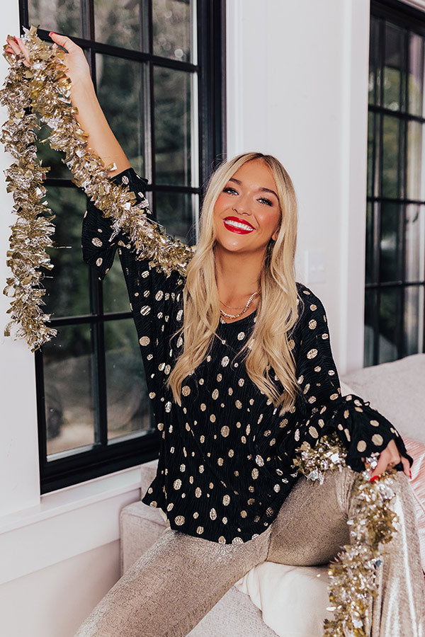 Sweeter With Time Polka Dot Shift Top in Black Image - 3