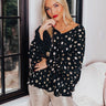Sweeter With Time Polka Dot Shift Top in Black Image - 1