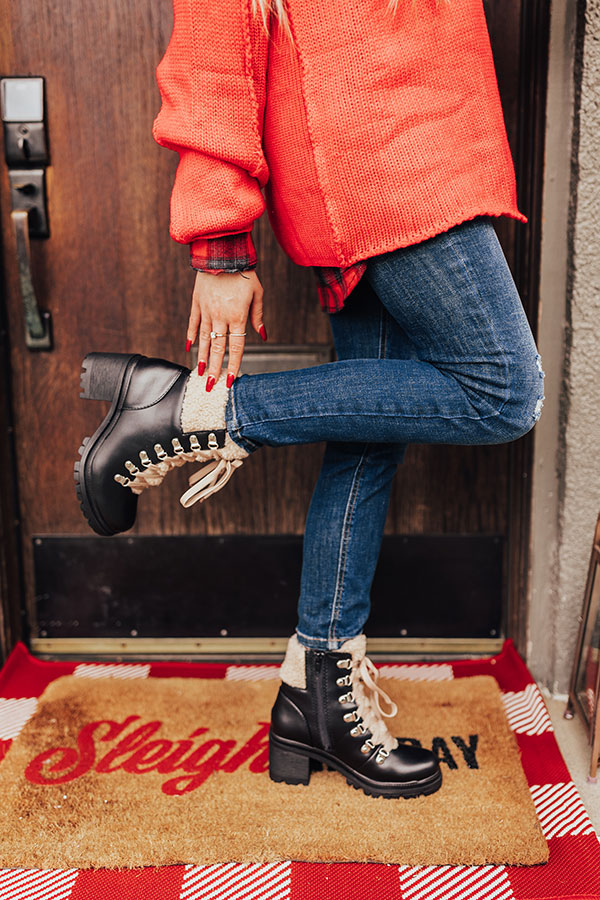 The Pine Faux Leather Bootie In Black Image - 5