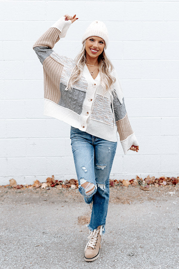 Snuggle Spot Colorblock Sweater In Cream Image - 1