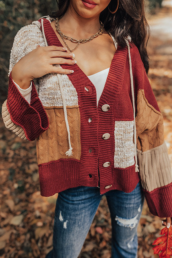 Snuggle Spot Colorblock Sweater In Aurora Red Image - 1