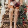 The Dreya Faux Suede Thigh High Boot In Warm Taupe Image - 1