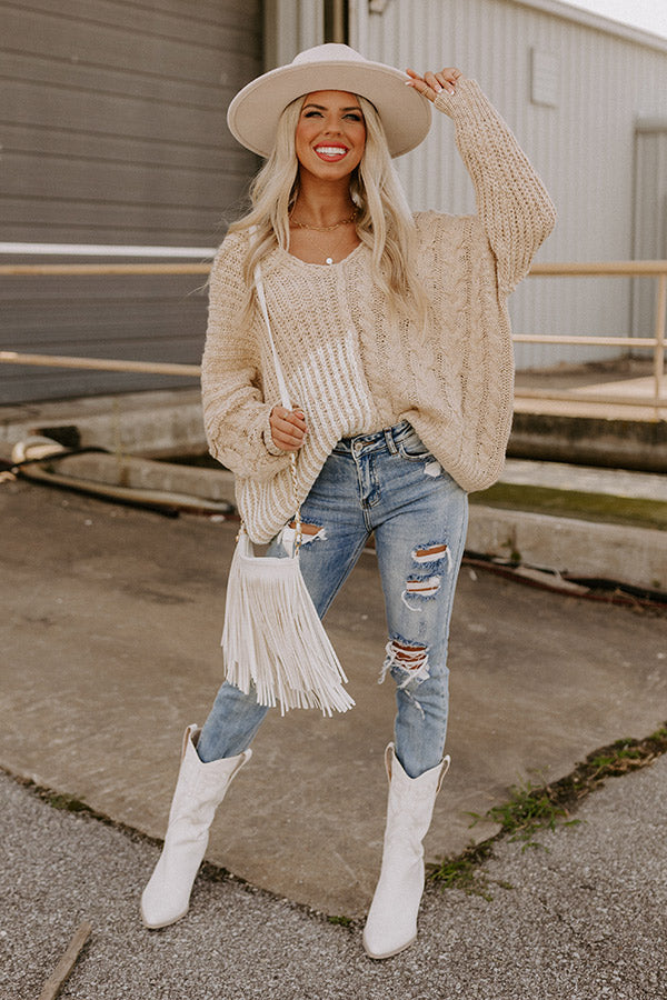 Knee High Boots Outfit Ideas Cream For Boots Cream Sweater Sweater