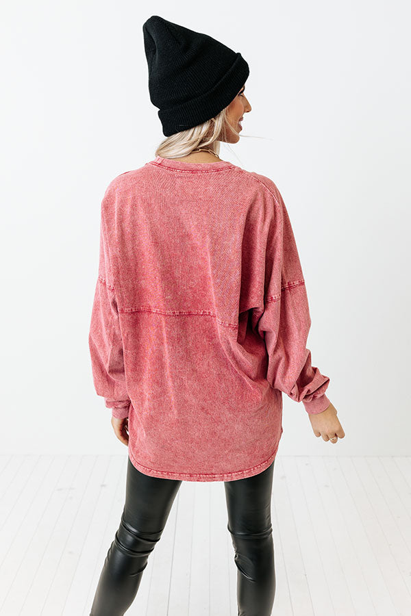 Travel Buddy Mineral Wash Sweatshirt in Red Image - 5