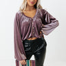 Celebrating In Times Square Velvet Top in Dusty Purple Image - 1