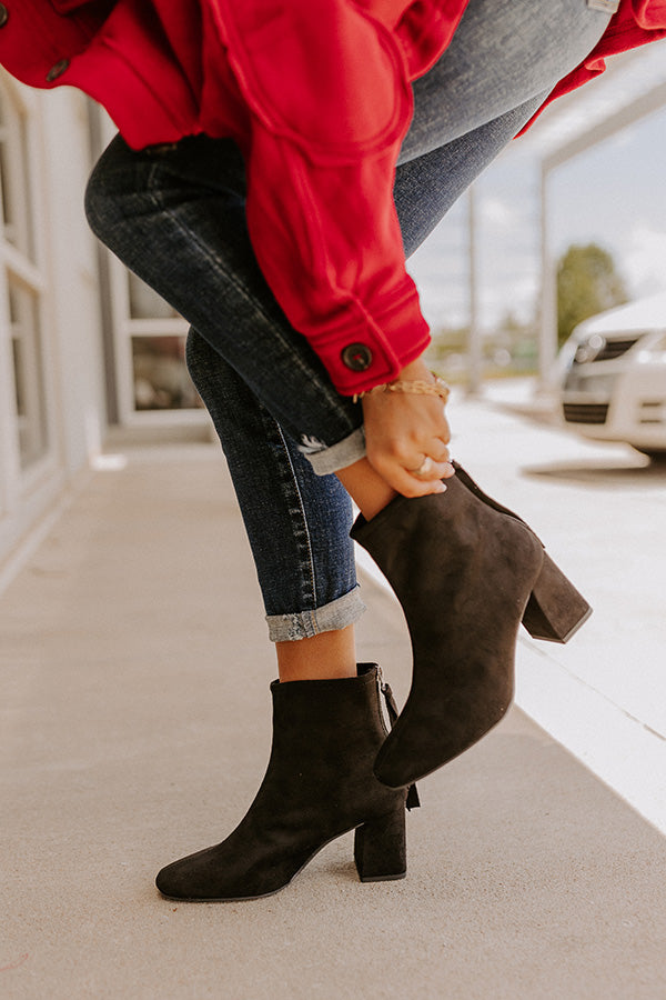 The Fabina Faux Suede Bootie In Black