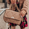 Manhattan Bliss Faux Suede Purse In Taupe Image - 1