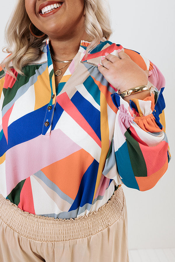 Day Cafe Shift Top In Pink Curves Image - 5