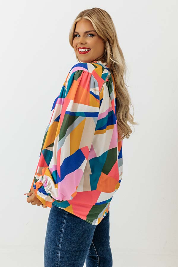 Day Cafe Shift Top In Pink Curves Image - 3