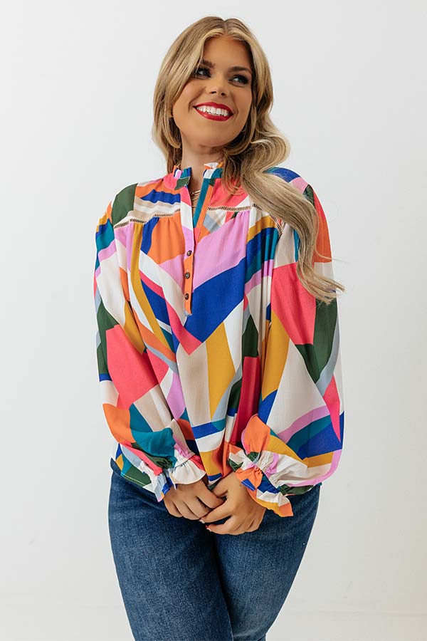 Day Cafe Shift Top In Pink Curves Image - 2