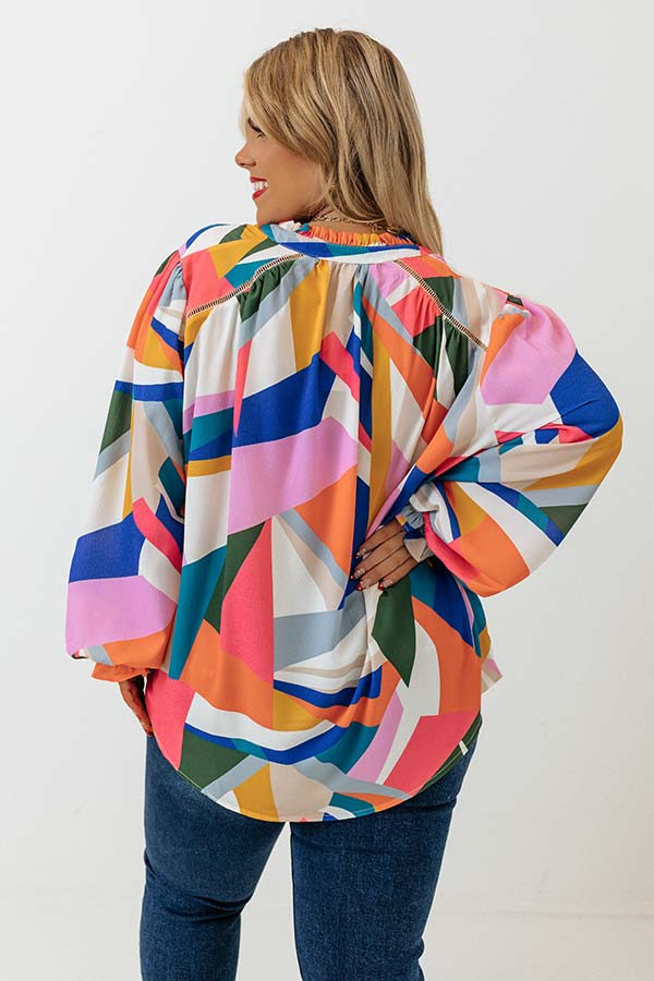 Day Cafe Shift Top In Pink Curves Image - 4