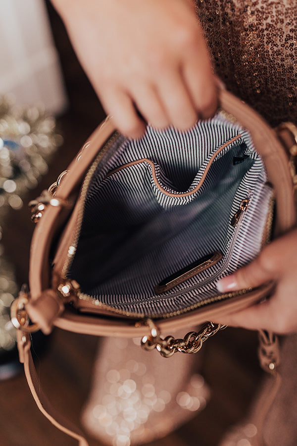 Love And Luck Faux Leather Crossbody In Iced Latte Image - 2