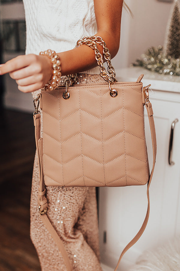 Love And Luck Faux Leather Crossbody In Iced Latte Image - 1