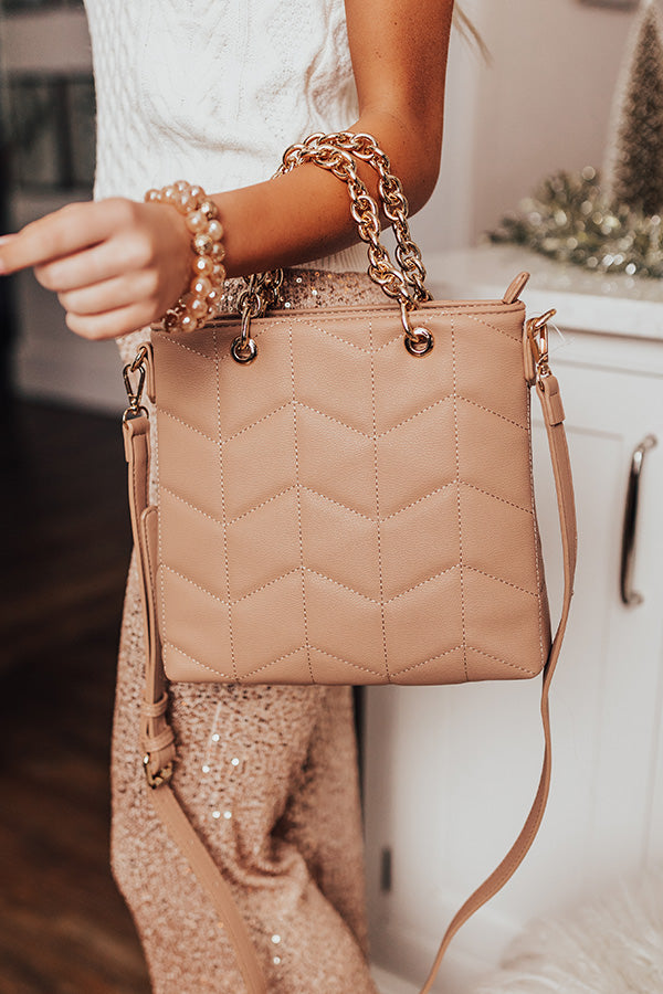 Love And Luck Faux Leather Crossbody In Iced Latte