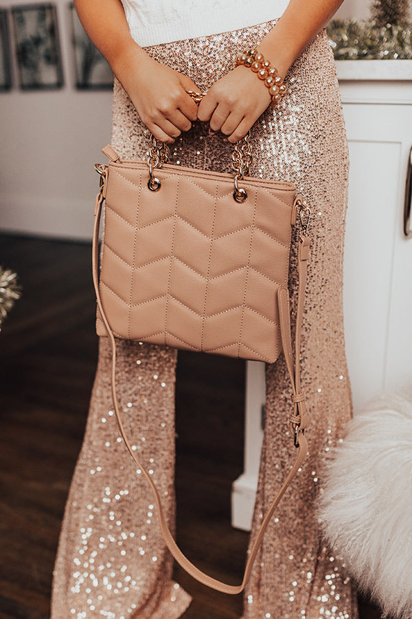 Love And Luck Faux Leather Crossbody In Iced Latte Image - 4