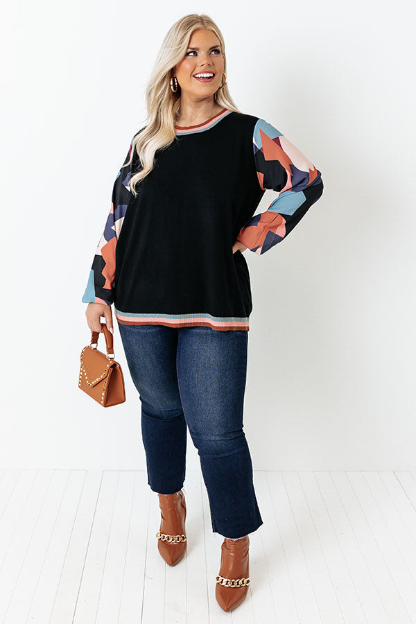 Dating Game Sweater Top in Black Curves Image - 1