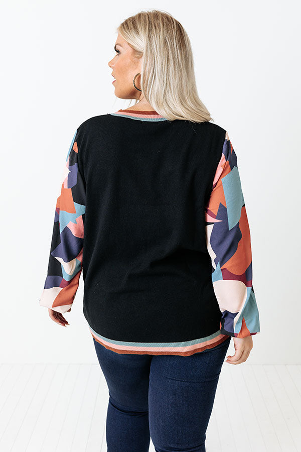 Dating Game Sweater Top in Black Curves Image - 5