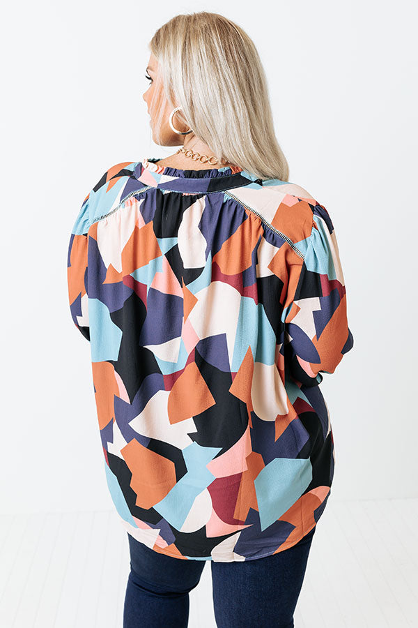 Day Cafe Shift Top In Rust Curves Image - 5