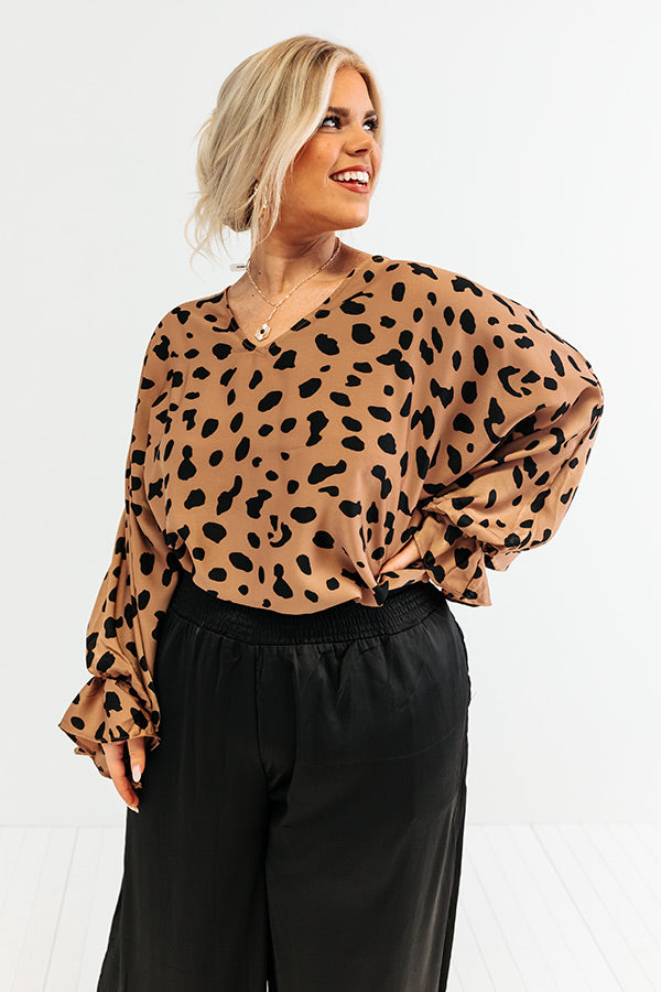 Sweeter With Time Leopard Shift Top in Mocha Curves