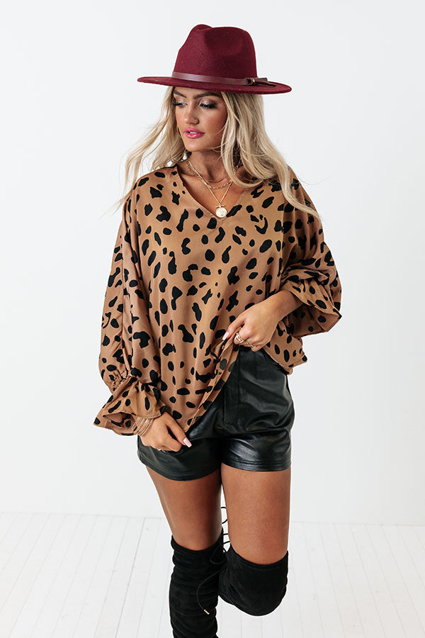 Sweeter With Time Leopard Shift Top in Mocha Image - 1