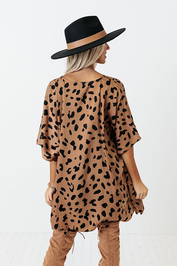Love And Luck Leopard Shift Tunic in Mocha Image - 5