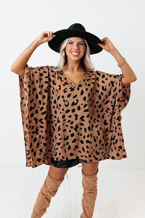 Love And Luck Leopard Shift Tunic in Mocha